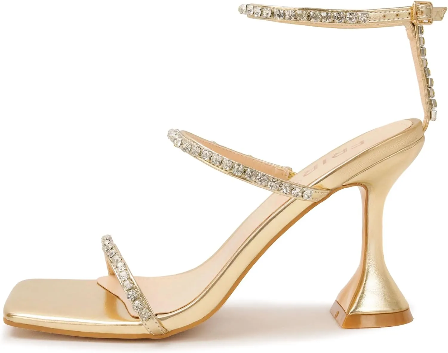Women's Kitten Heel Rhinestone Sandals Lace Up Slingback Square Open Toe Heels Sparkling Sandals with Stiletto Buckle Strap for Dress Party Prom Wedding High Heeled Shoes