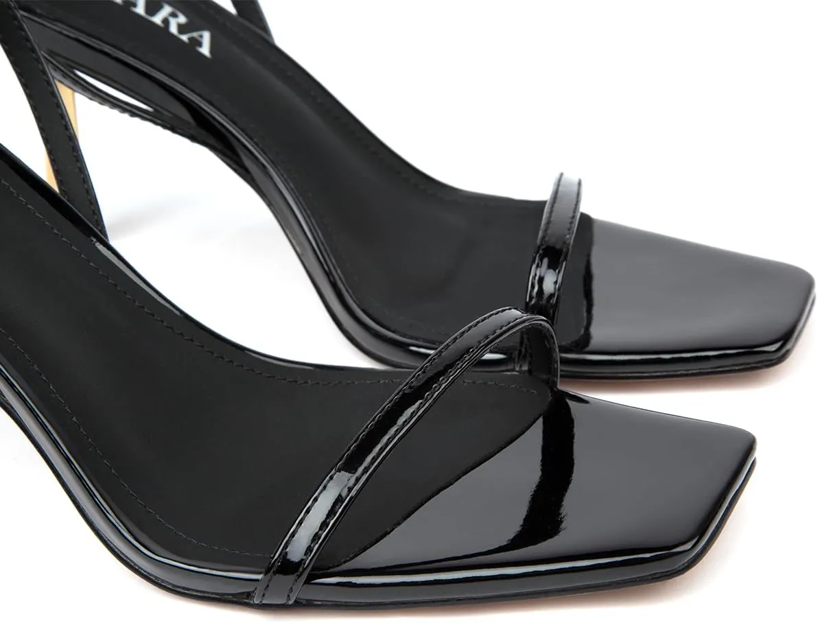 Women's Lace Up Heeled Sandals Stiletto Heels Adjustable Ankle Strap Square Open Toe Slingback Party Shoes