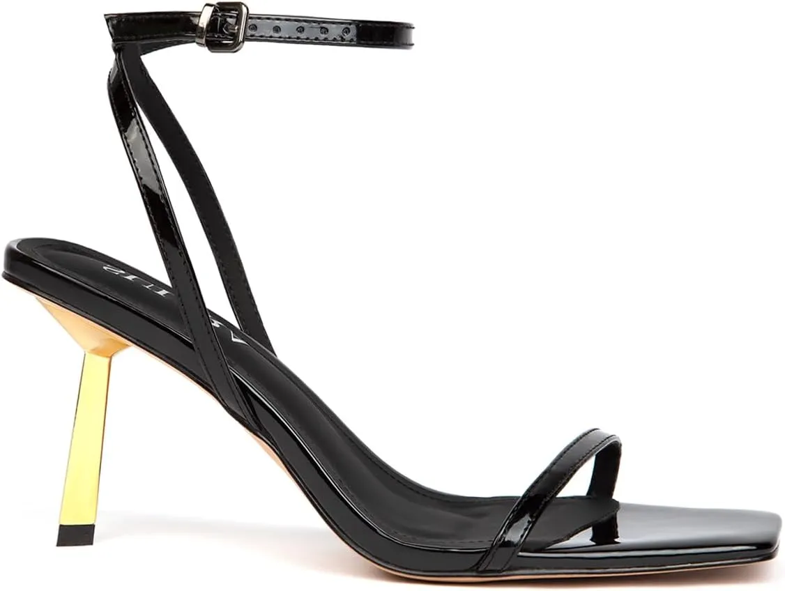 Women's Lace Up Heeled Sandals Stiletto Heels Adjustable Ankle Strap Square Open Toe Slingback Party Shoes