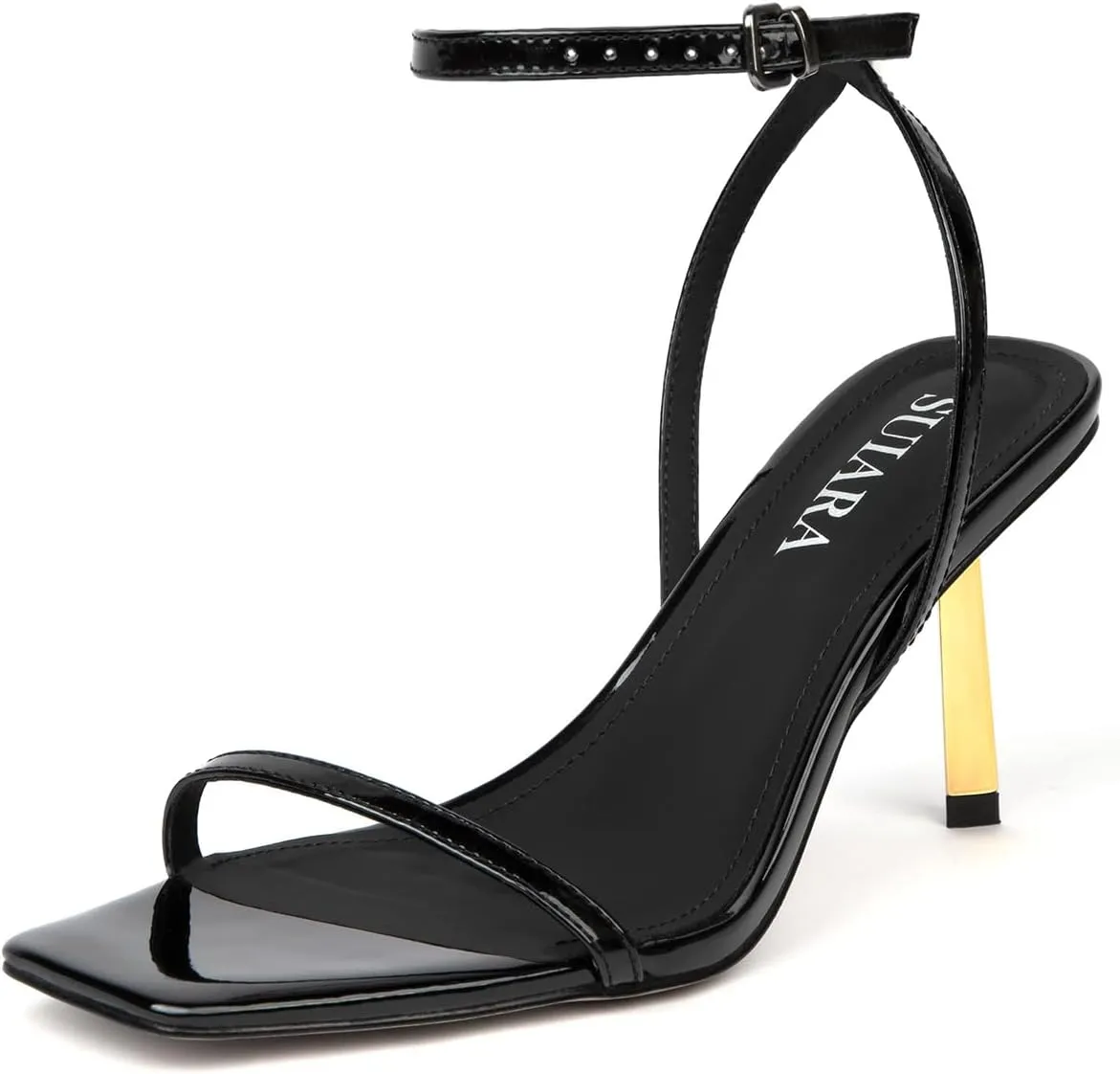 Women's Lace Up Heeled Sandals Stiletto Heels Adjustable Ankle Strap Square Open Toe Slingback Party Shoes