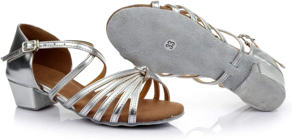 Women's Latin Dance Shoes Ballroom Practice Dance Heels Dressy Wedding Bride Sandals Prom Graduation Business Heels