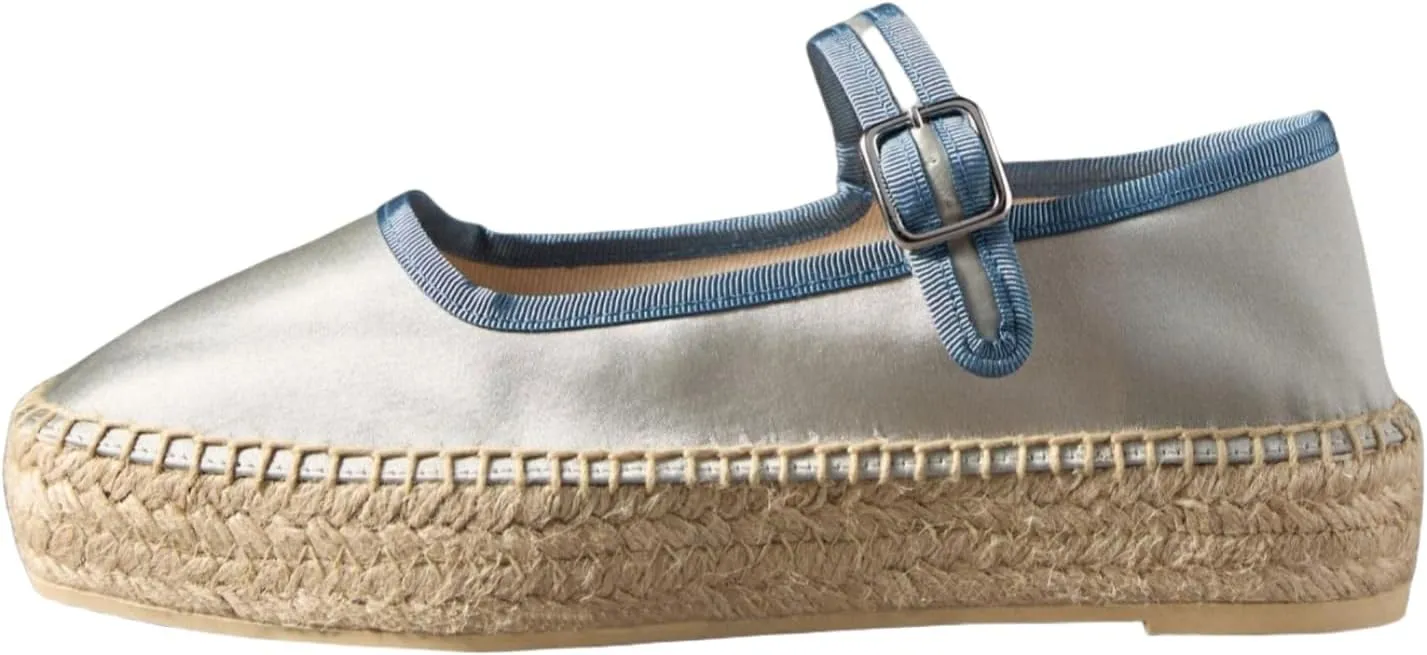 Women's Mary Jane Espadrilles Flats Platform Espadrilles Woven Outsole Shoes Canvas Flats
