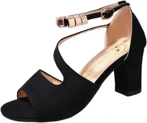 Women's Open Toe Ankle Strap Low Block Chunky Heels Sandals Fashion Fish Mouth Thick Heel Design Party Dress Wedding Pump Shoes Indoor Outdoor for Summer