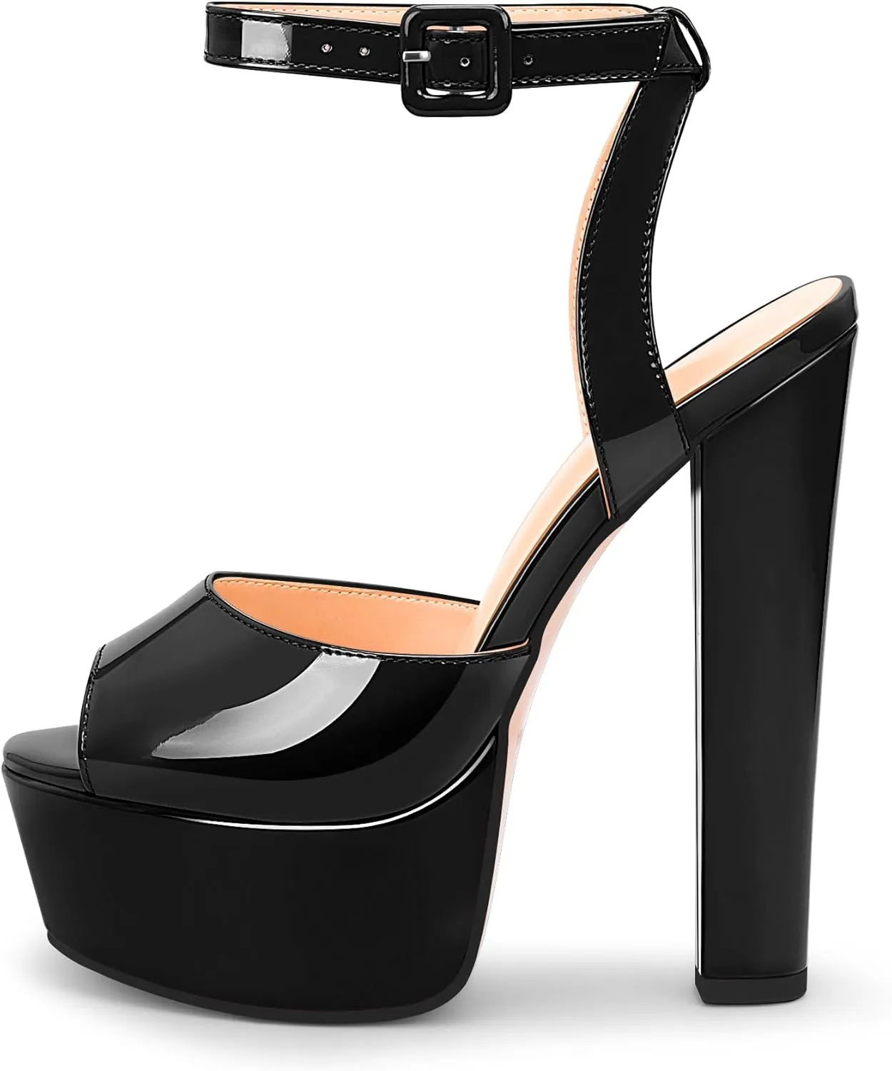 Women's Platform Chunky High Heel Sandals Open-Toe Ankle Strap Party Evening Shoes