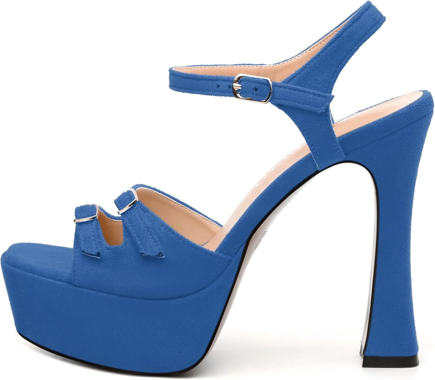 Womens Platform Sandals, Square Toe Adjustable Strap with Buckle, Fashion Daily Work, Date Nights, Parties Solid High Heels