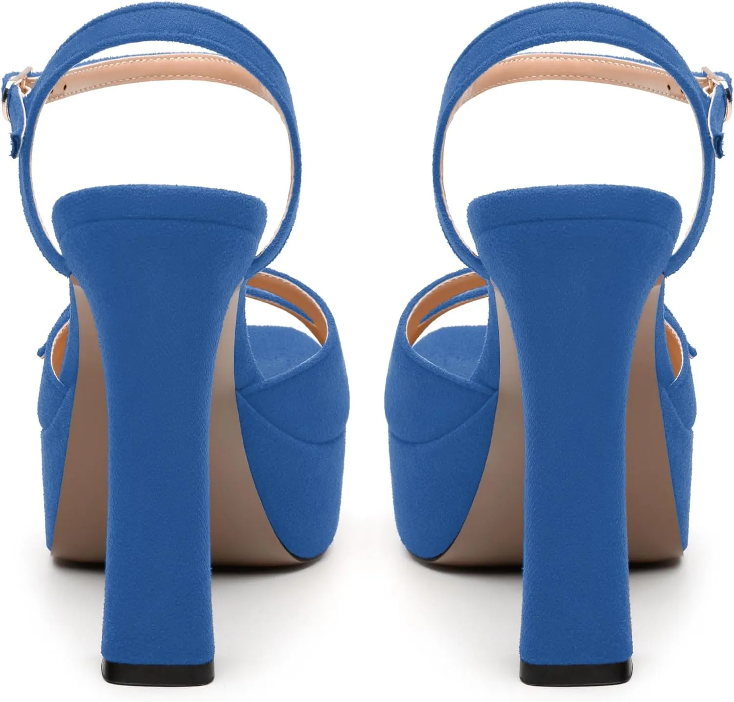 Womens Platform Sandals, Square Toe Adjustable Strap with Buckle, Fashion Daily Work, Date Nights, Parties Solid High Heels