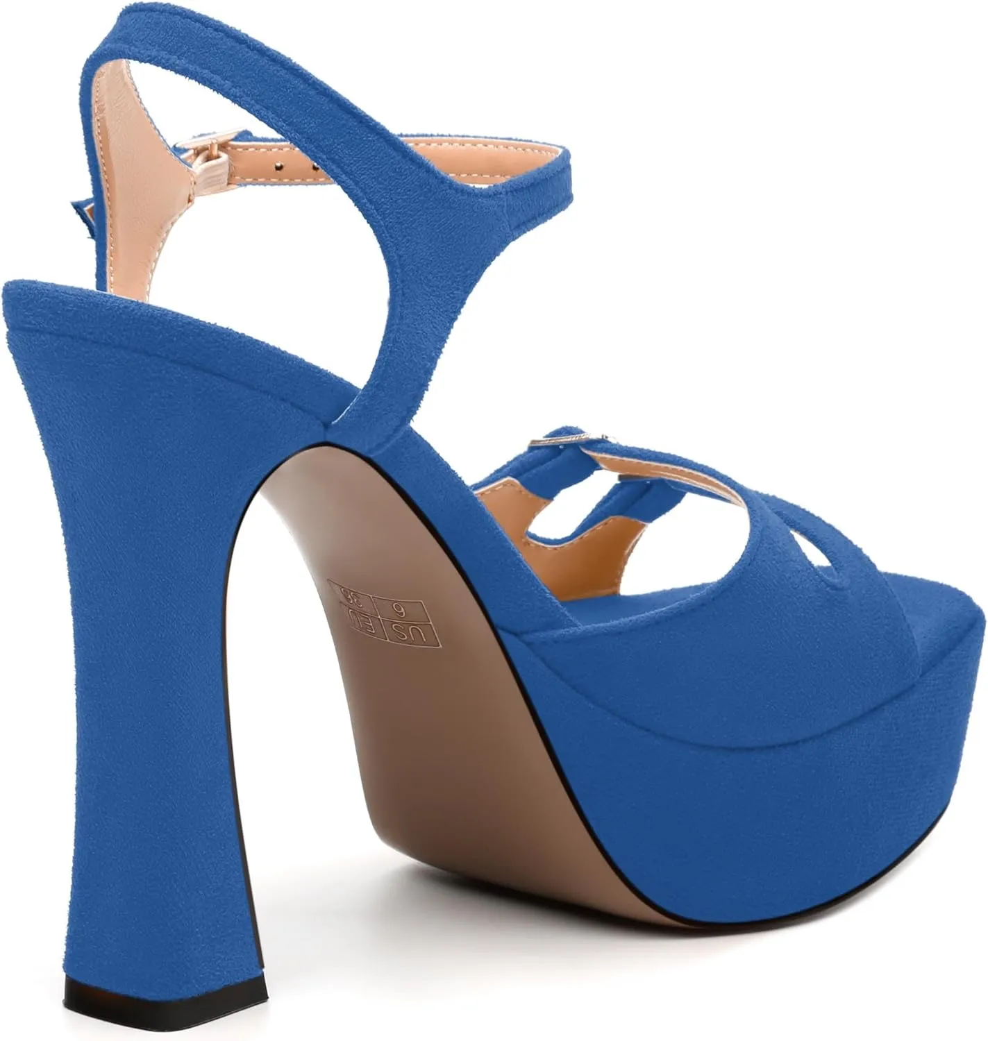 Womens Platform Sandals, Square Toe Adjustable Strap with Buckle, Fashion Daily Work, Date Nights, Parties Solid High Heels