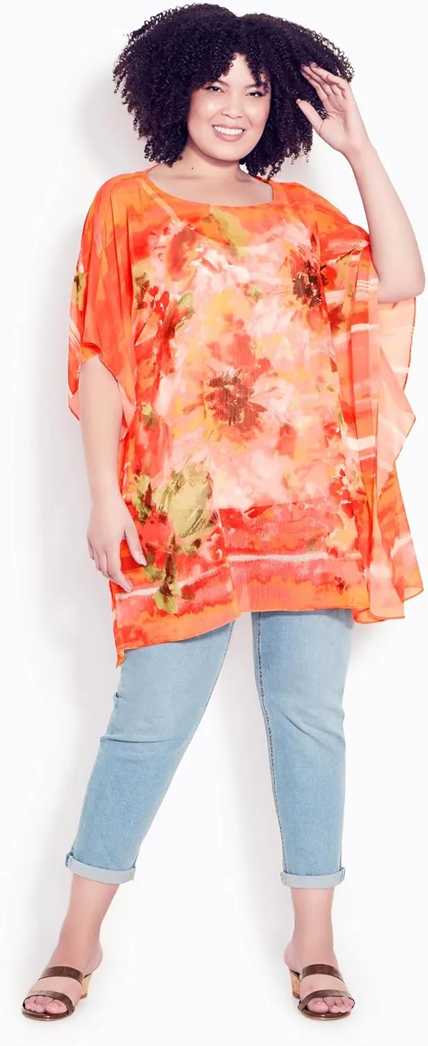 Women's Poncho-Watercolor