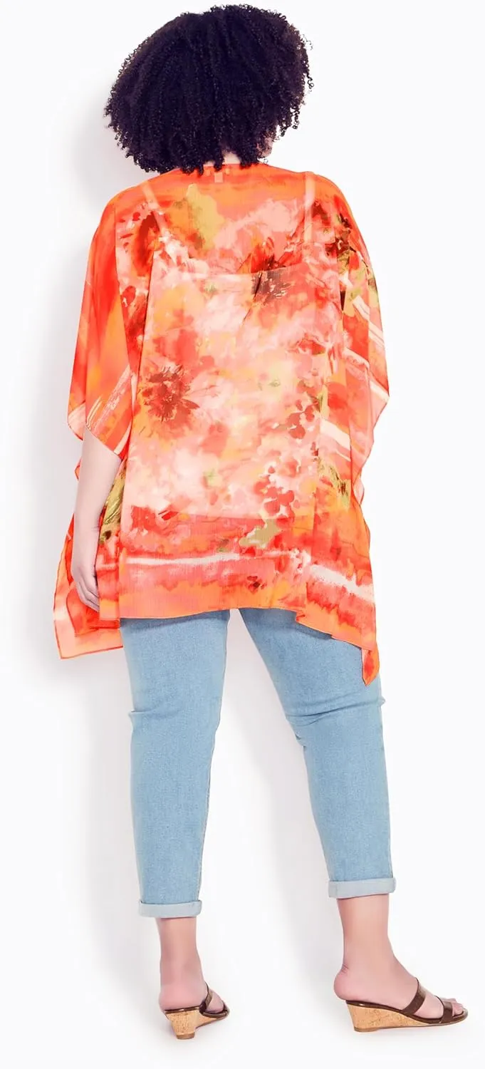 Women's Poncho-Watercolor