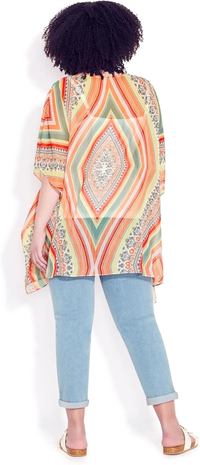 Women's Poncho-Watercolor