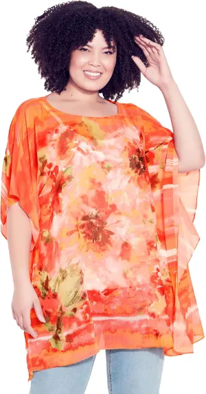 Women's Poncho-Watercolor