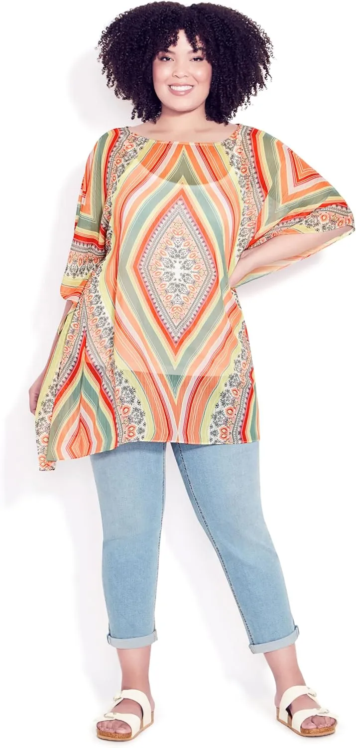 Women's Poncho-Watercolor