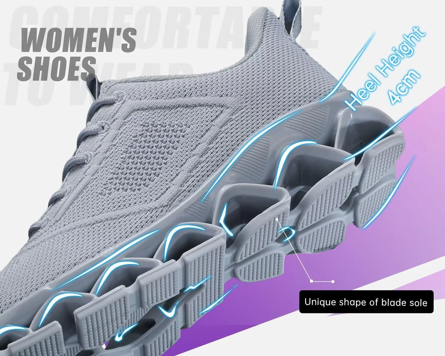 Womens Running Shoes Blade Tennis Walking Casual Fashion Sneakers Breathable Non Slip Gym Sports Work Athletic Trainers