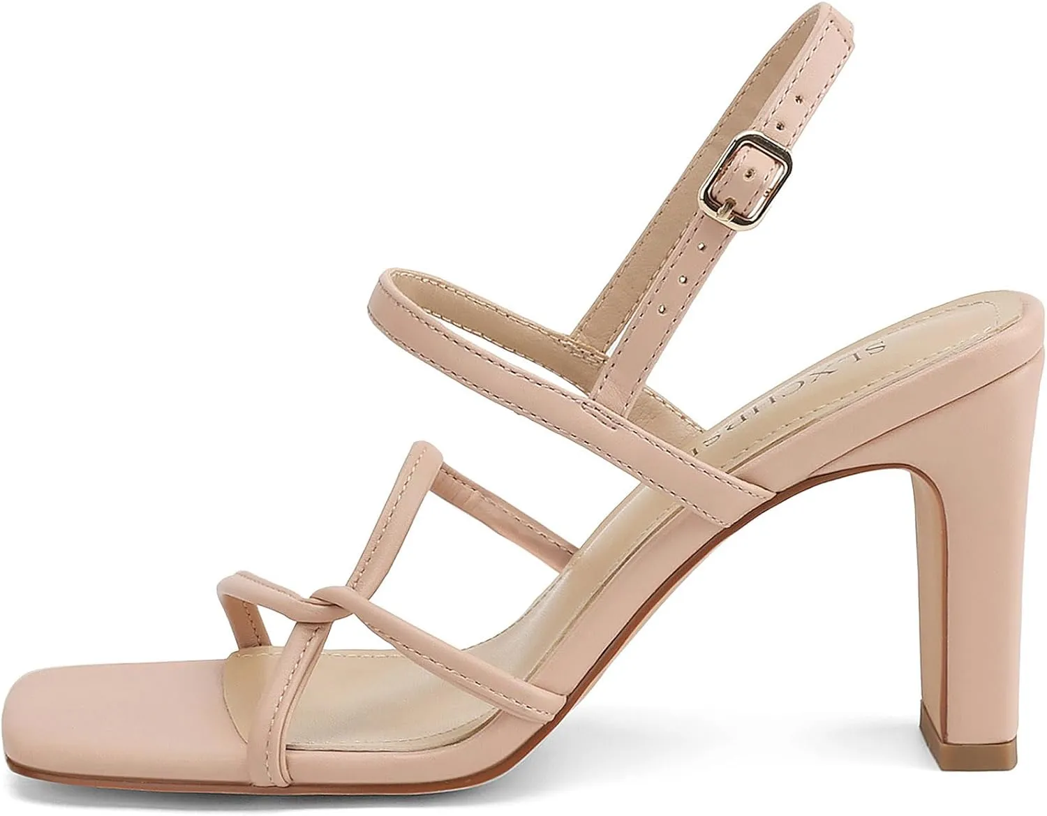 Women's Sandals Square Open Toe Chunky High Heels Strappy Ankle Strap Sandals Comfort Dress Party Shoes