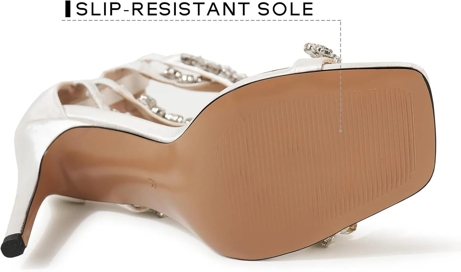 Women‘s Sparkling Rhinestone Stiletto High Heels Sandals Double Ankle Strap Sexy prom heels Wedding Party bridal heels