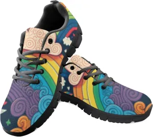 Womens Sports Shoes Trainer Running Travel Sneaker Causal Walking Low Heel Lace Up Teens Adults Sneakers Breathable Flexible