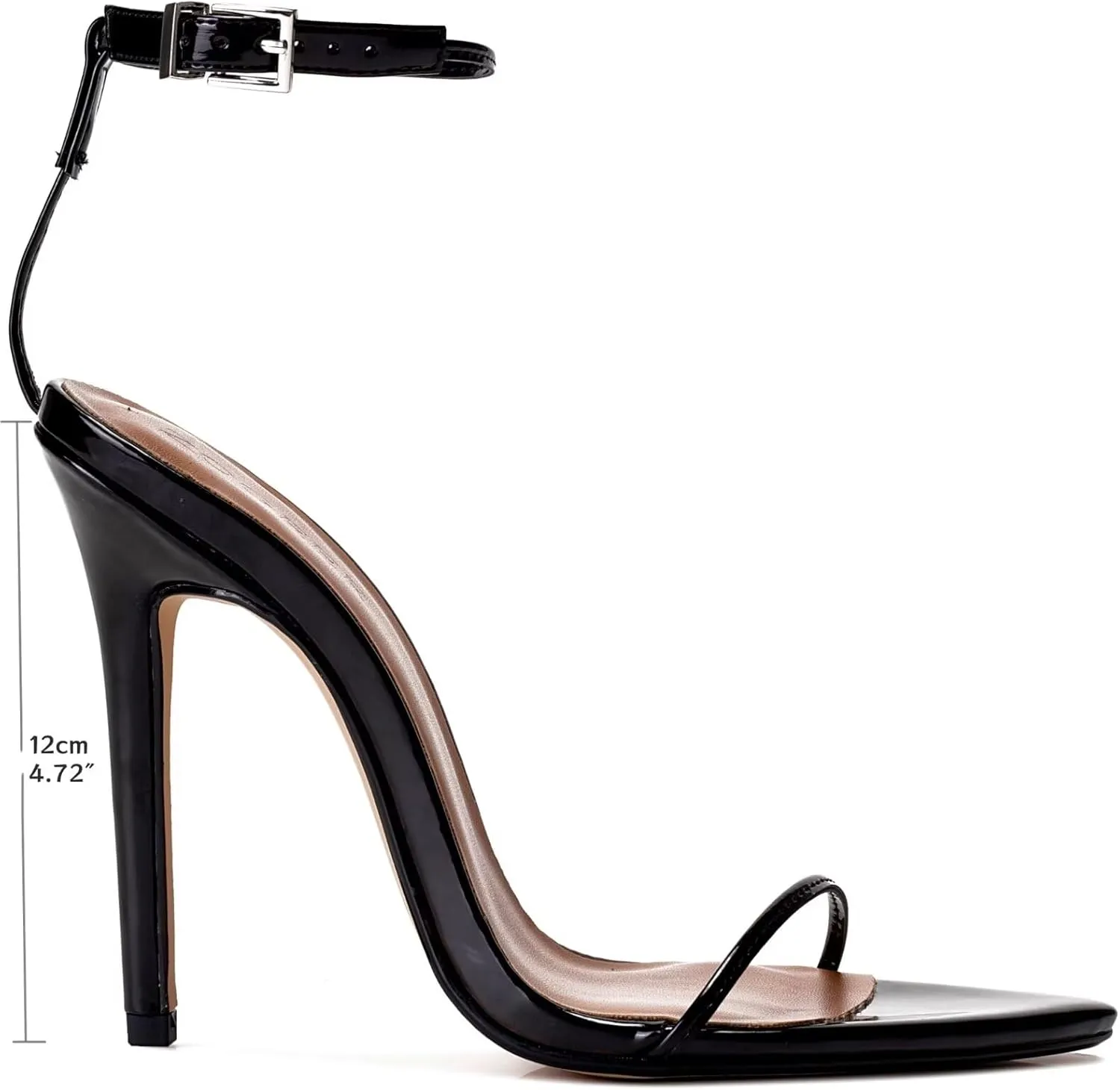 Women's Stiletto High Heeled Sandals 4.7 inch Sexy Strappy Open Toe Black Red Heels Wedding Party Evening Prom Dance Dressy Shoes