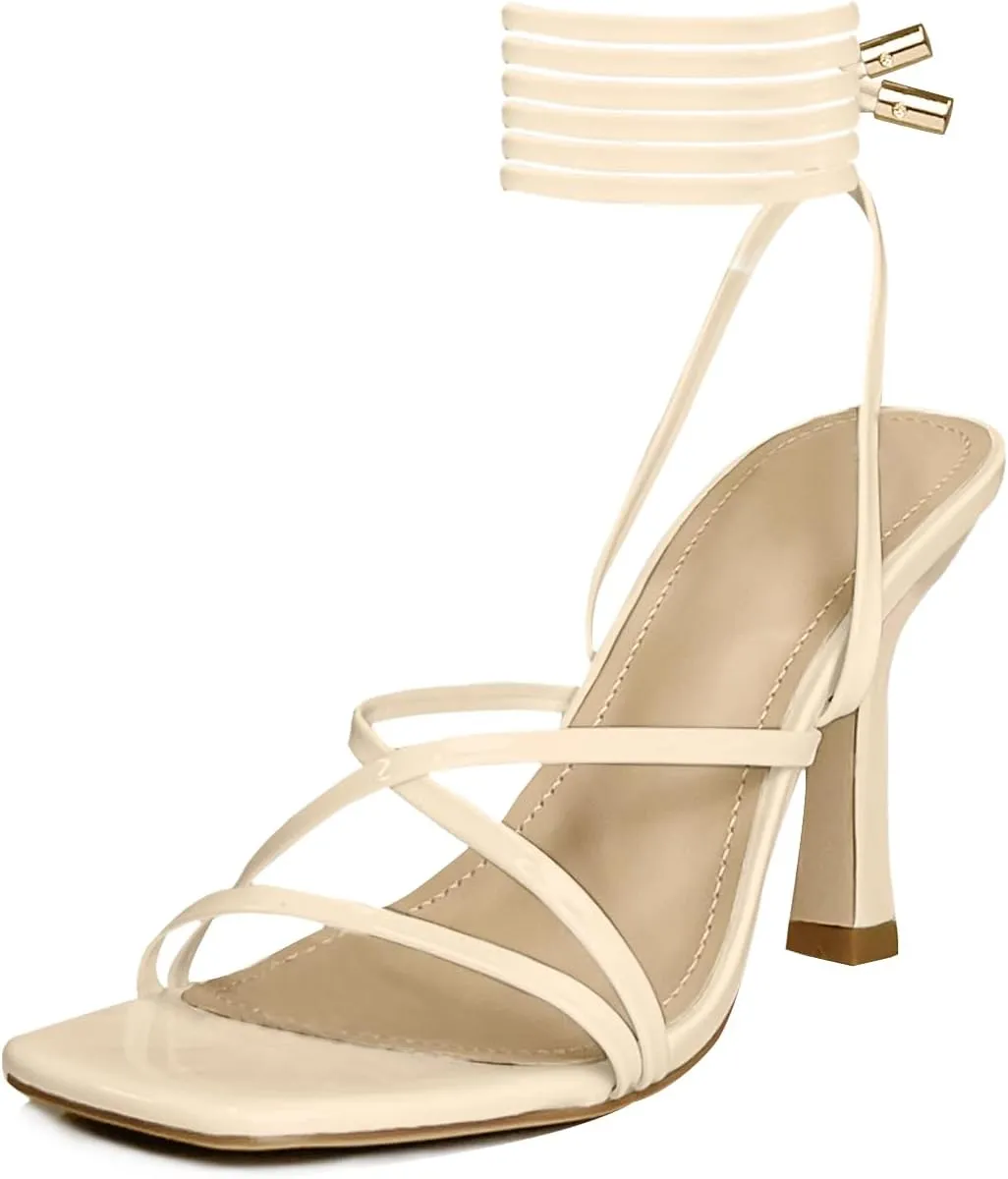 Women’s Strappy Stiletto High Heeled Square Toe Sandals