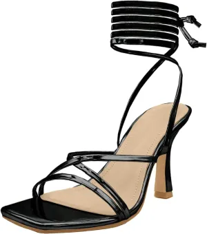 Women’s Strappy Stiletto High Heeled Square Toe Sandals