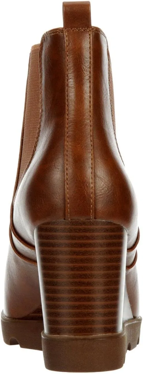XAPPEAL Elise - Women's Leather Lug Sole Wedge Ankle Boots