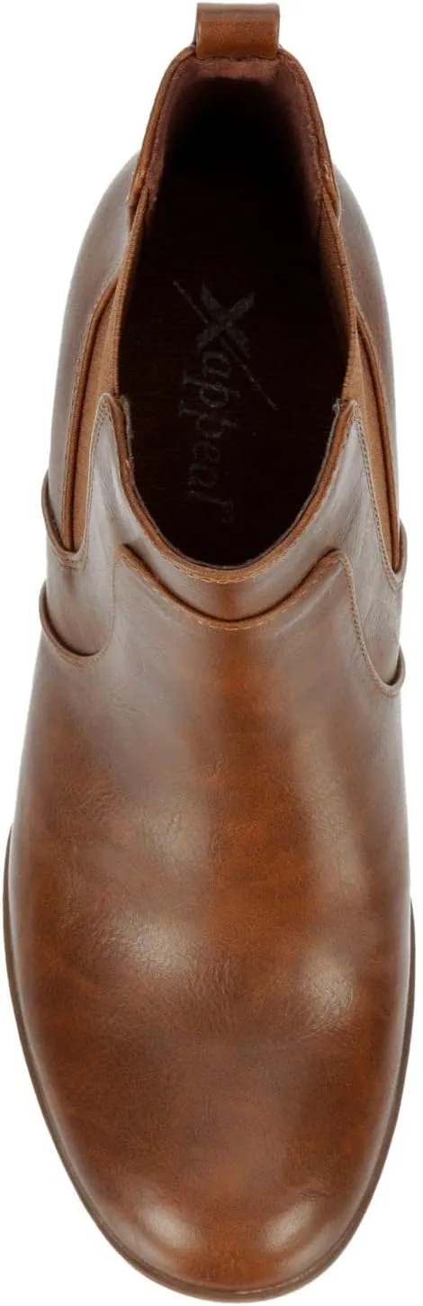 XAPPEAL Elise - Women's Leather Lug Sole Wedge Ankle Boots