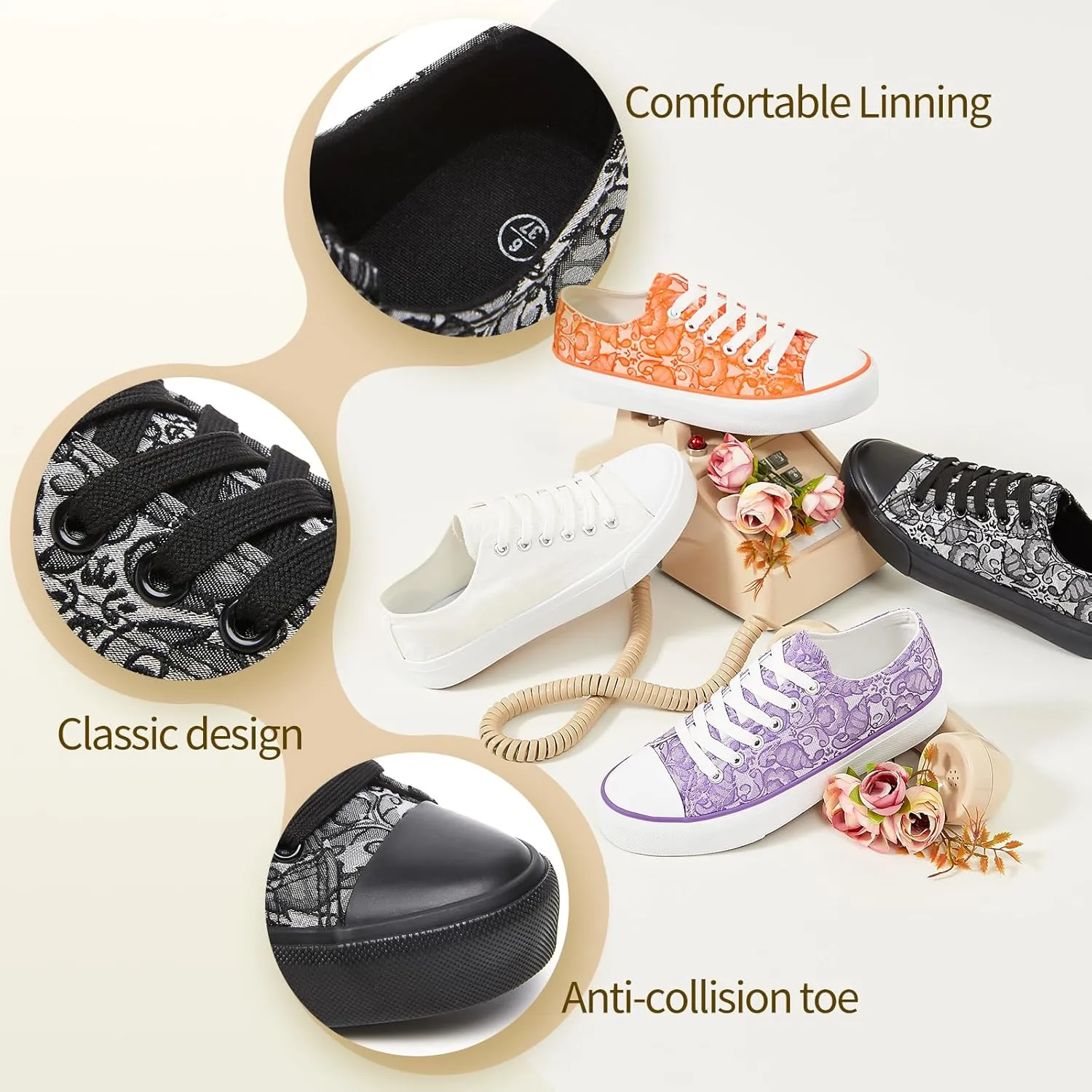 yageyan Womens White Tennis Shoes Low top Canvas Sneakers Women Fashion Shoes for Walking Casual Comfortable