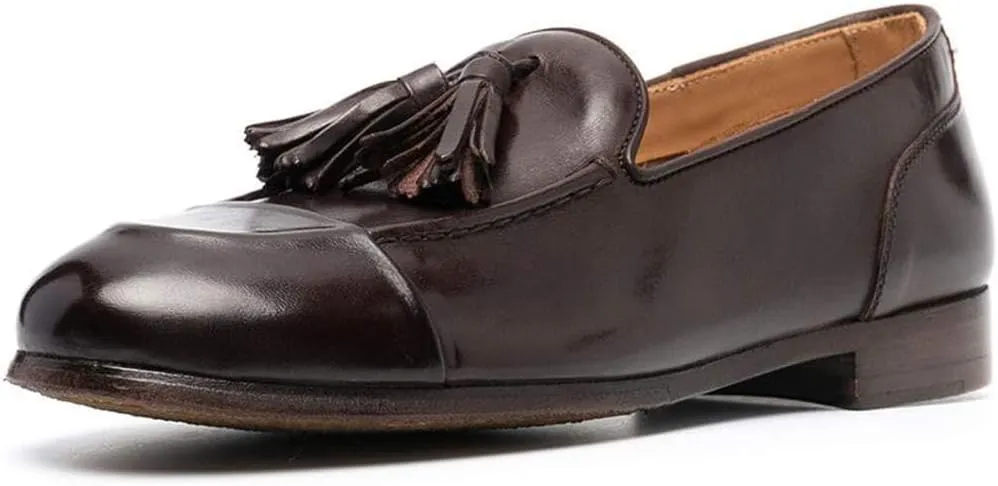 YDN Women Casual Low Heel Loafers Round Toe Slip On Tassels Flats Comfort Shoes for Women Size 4-15 US