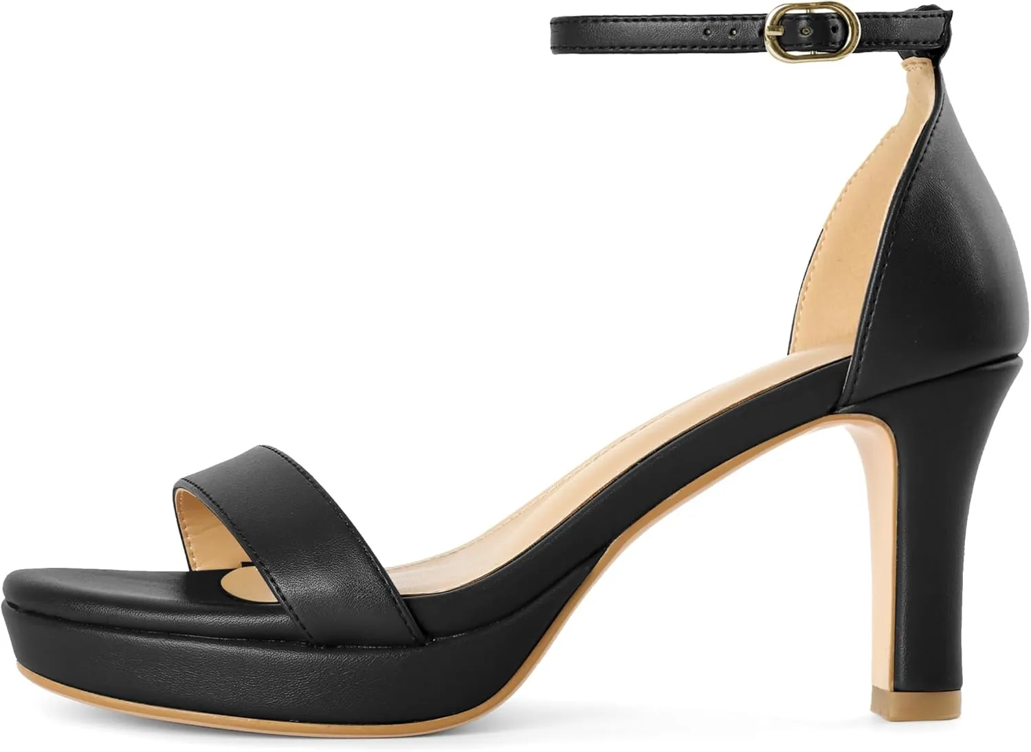YODEKS Women's Heeled Sandals Platform Sandals Chunky Heels Open Toe Strappy Block Heel with Adjustable Ankle Strap