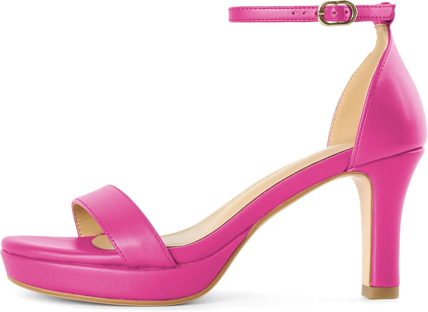 YODEKS Women's Heeled Sandals Platform Sandals Chunky Heels Open Toe Strappy Block Heel with Adjustable Ankle Strap
