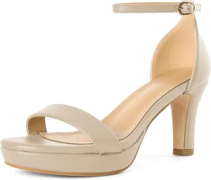 YODEKS Women's Heeled Sandals Platform Sandals Chunky Heels Open Toe Strappy Block Heel with Adjustable Ankle Strap
