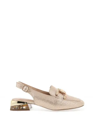 Zanni & Co. Diraz Sling Back Loafers, Gold Zig Zag