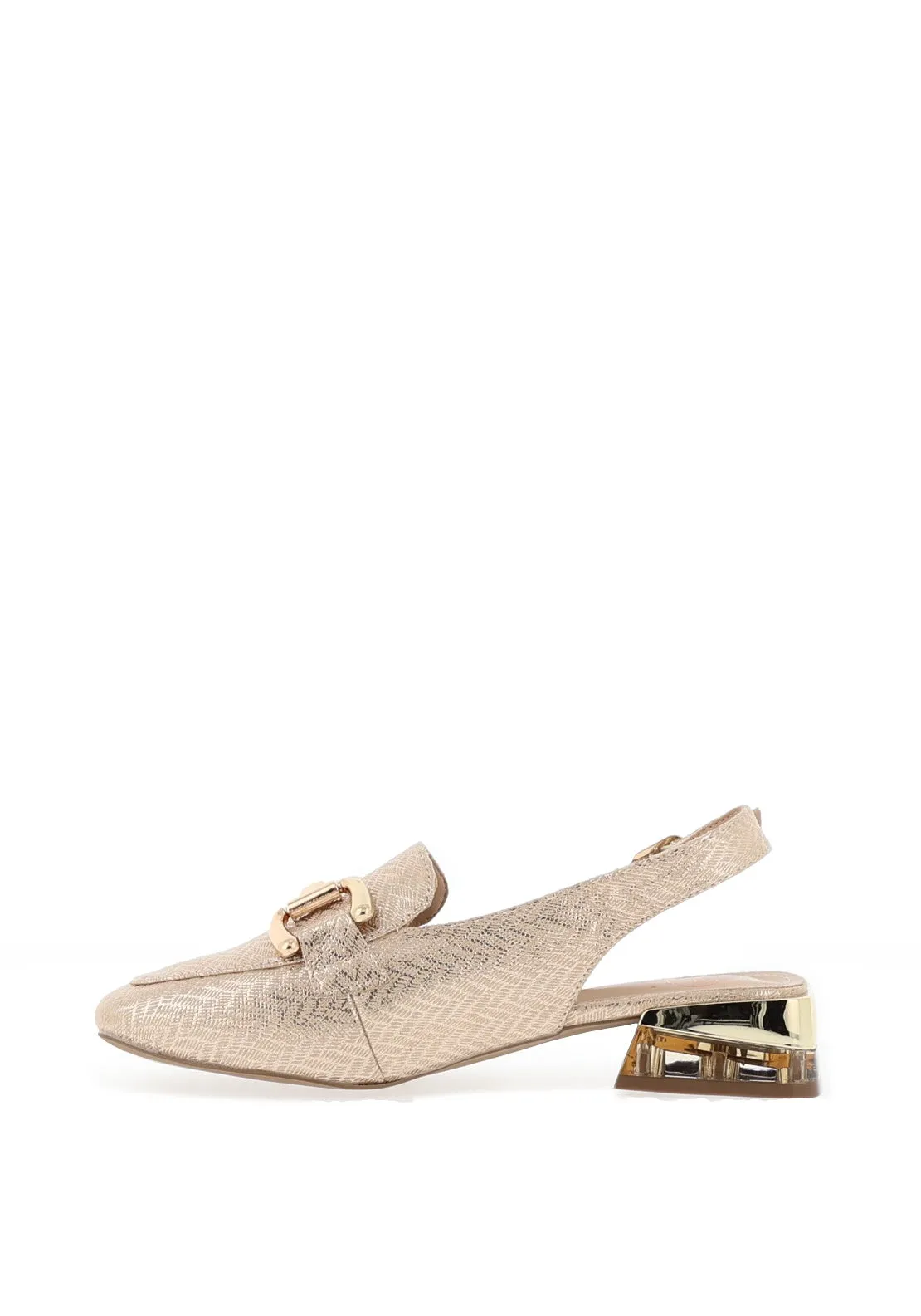 Zanni & Co. Diraz Sling Back Loafers, Gold Zig Zag