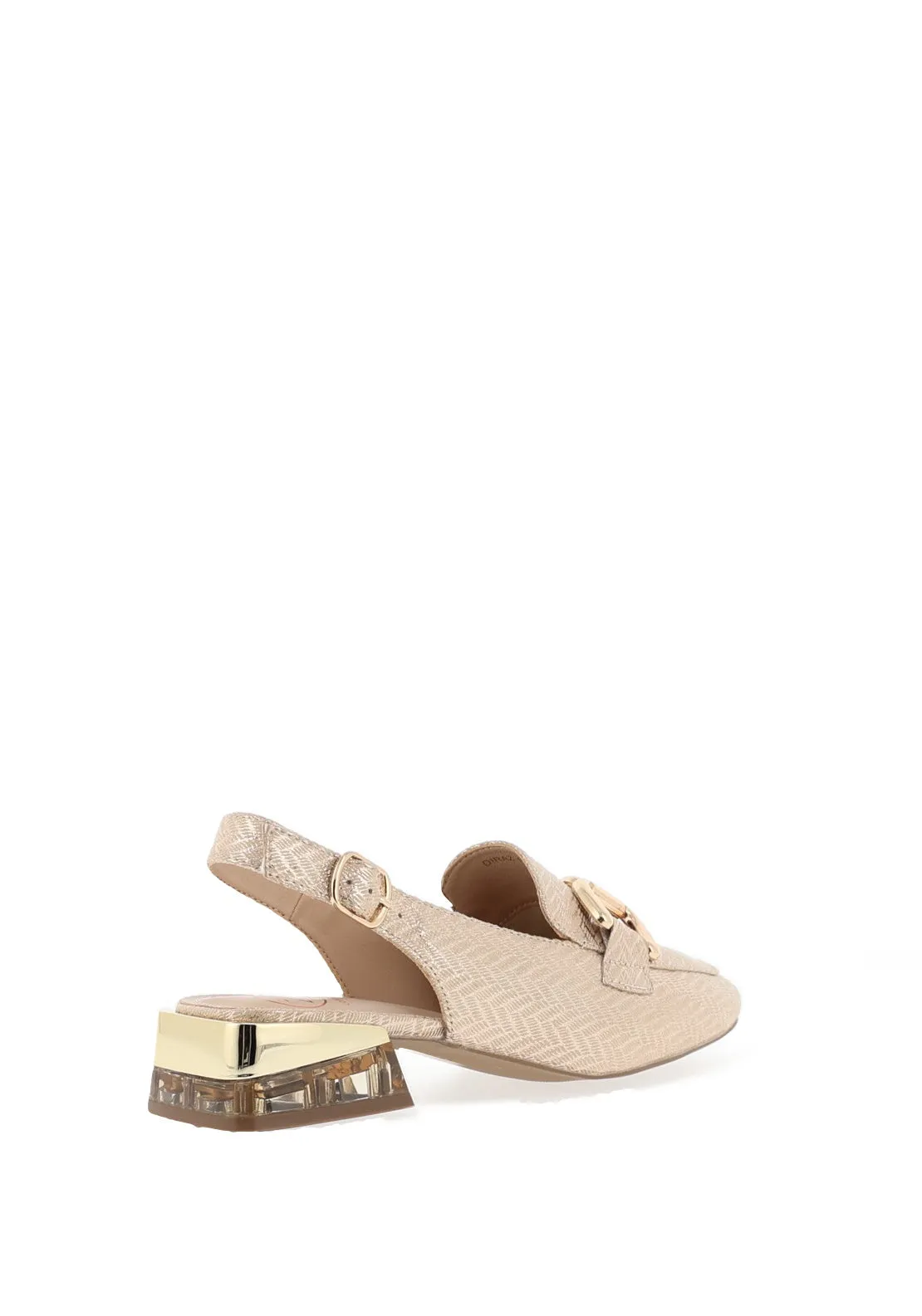 Zanni & Co. Diraz Sling Back Loafers, Gold Zig Zag