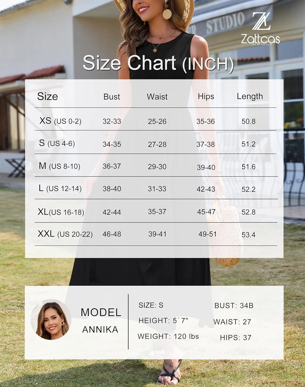 Zattcas Women's Summer Casual Sleeveless Patchwork Knit Crew Neck Tank Top Flowy Long Maxi Dresses with Pockets