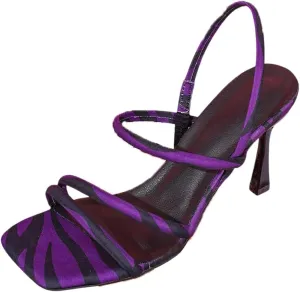 Zebra Print High Heel Sandals for Women – Stiletto Peep Toe Strappy Sandals, Fashionable Animal Print Footwear