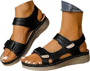 ZSpzx Womens Sandals Wedge Platform Summer Ankle Strap Open Toe Dressy Women Comfortable Walking Low Sandal Arch Support Shoes Dress Bohe Orthopedic Casual Bunion Orthotic Beach Slip On Slides